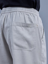 L&C Light Grey | Baggy Fit | Regular Length | Unisex Casual Lowers | Viscose Tehnsil Linen | Linen Slub