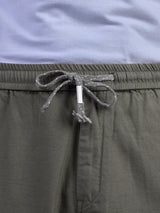 L&C Olive | Baggy Fit | Regular Length | Unisex Casual Lowers | Viscose Tehnsil Linen | Linen Slub