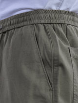 L&C Olive | Baggy Fit | Regular Length | Unisex Casual Lowers | Viscose Tehnsil Linen | Linen Slub