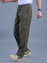 L&C Olive | Baggy Fit | Regular Length | Unisex Casual Lowers | Viscose Tehnsil Linen | Linen Slub
