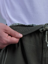 L&C Olive | Baggy Fit | Regular Length | Unisex Casual Lowers | Viscose Linen | Linen Slub