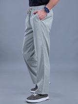 L&C Sky Blue | Baggy Fit | Regular Length | Unisex Casual Lowers | Viscose Linen | Linen Slub