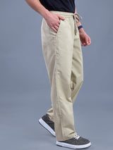 L&C Beige | Baggy Fit | Regular Length | Unisex Casual Lowers | Viscose Linen | Linen Slub