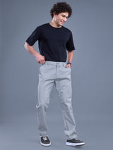 L&C Sky Blue | Relax Fit | Regular Length | Side Elasticated Casual Trousers For Men | Cotton Linen | Linen Slub