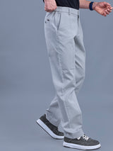 L&C Sky Blue | Relax Fit | Regular Length | Side Elasticated Casual Trousers For Men | Cotton Linen | Linen Slub