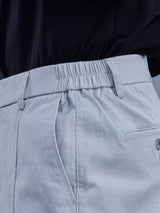 L&C Sky Blue | Relax Fit | Regular Length | Side Elasticated Casual Trousers For Men | Cotton Linen | Linen Slub