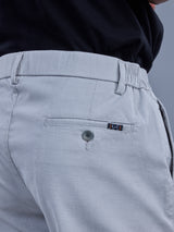 L&C Sky Blue | Relax Fit | Regular Length | Side Elasticated Casual Trousers For Men | Cotton Linen | Linen Slub