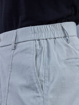 L&C Pista | Relax Fit | Regular Length | Side Elastic Casual Trousers For Men | Cotton Linen | Linen Slub