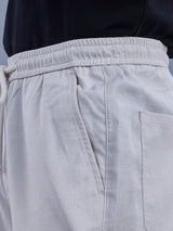 L&C Light Grey | Baggy Fit | Regular Length | Unisex Casual Lowers | Viscose Linen | Linen Slub