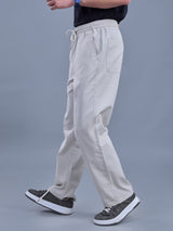 L&C Light Grey | Baggy Fit | Regular Length | Unisex Casual Lowers | Viscose Linen | Linen Slub