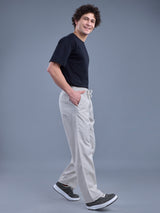 L&C Light Grey | Baggy Fit | Regular Length | Unisex Casual Lowers | Viscose Linen | Linen Slub