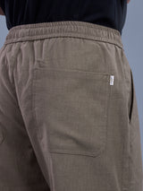 L&C Brown | Baggy Fit | Regular Length | Unisex Casual Lowers | Viscose Linen | Linen Slub