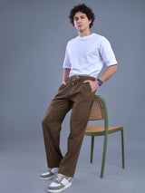 L&C Rust | Baggy Fit | Regular Length | Unisex Casual Lowers | Viscose Linen | Linen Slub