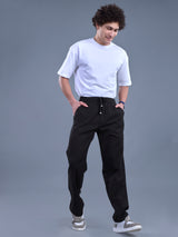 L&C Black | Baggy Fit | Regular Length | Unisex Casual Lowers | Viscose Linen | Linen Slub