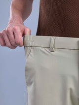 L&C Beige | Straight Fit | Regular Length | Side Elasted Casual Trousers For Men | PV 4 Way Lycra | Plain