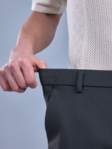 L&C Dark Grey | Straight Fit | Regular Length | Side Elasted Casual Trousers For Men | PV 4 Way Lycra | Plain