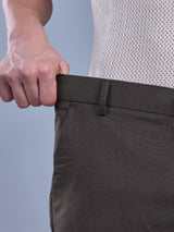 L&C Brown | Straight Fit | Regular Length | Fusing Elasted | Casual Trousers For Men | PV 2 Way Lycra | Plain