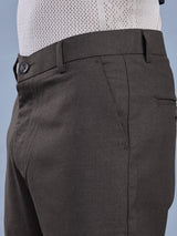 L&C Brown | Straight Fit | Regular Length | Fusing Elasted | Casual Trousers For Men | PV 2 Way Lycra | Plain