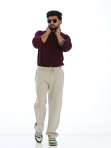 L&C Light Pista | Relax Fit | Regular Length | Casual Lowers For Men with chain on right side pocket| Linen Blend | Tensile Linen Dobby