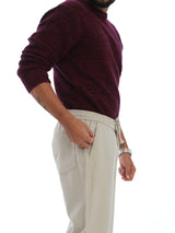 L&C Light Pista | Relax Fit | Regular Length | Casual Lowers For Men with chain on right side pocket| Linen Blend | Tensile Linen Dobby