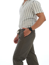L&C Olive Green | Relax Fit | Regular Length | Checked Dobby | Casual Lowers For Men | Cotton Dobby Fabric