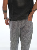 L&C Grey | Relax Fit | Regular Length | Casual Lowers For Men with chain on right side pocket| Lined Linen Look | Cotton Blend