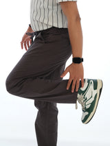 L&C Grey | Relax Fit | Regular Length | Casual Lowers for Men | Checked Dobby | Cotton Comfort Fabric