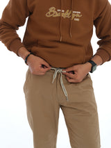 L&C Khaki | Relax Fit | Regular Length | Casual Checked Dobby | Cotton Lowers For Men