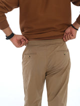 L&C Khaki | Relax Fit | Regular Length | Casual Checked Dobby | Cotton Lowers For Men