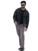 L&C Grey | Relax Fit | Regular Length | Corduroy Casual Trousers for Men | Imported Cordroi Dobby