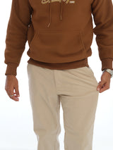 L&C Beige Relax Fit Regular Length Casual Cordroi Trousers For Men | Patch Pocket | Imported Fabric