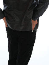 L&C Black | Relax Fit | Regular Length| Casual Trousers For Men | Patch Pocket Cordroi Dobby