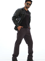 L&C Grey | Relax Fit | Regular Length Casual Trousers For Men | Imported Cordroi Fabric | Bon Pocket Dobby Design