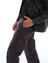 L&C Grey | Relax Fit | Regular Length Casual Trousers For Men | Imported Cordroi Fabric | Bon Pocket Dobby Design