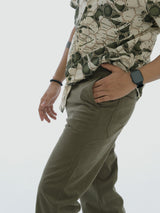 L&C Green | Relax Fit | Regular Length | Casual Trousers for Men | Imported Cordroi Dobby