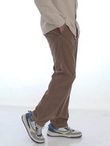 L&C Brown | Relax Fit | Regular Length | Casual Cordroi Trousers for Men | Imported Cordroi Dobby