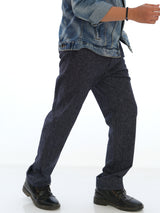 L&C Navy | Relax Fit | Regular Length | Casual Trousers For Men | Linen Blend | Linen Slub