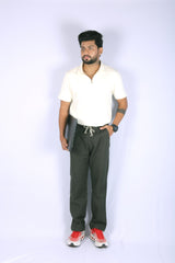 L&C Olive | Relax Fit | Double Cloth Cotton Blend Fabric | Casual Lowers for Men