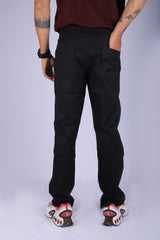 L&C Black | Linen Blend | Relax Fit | Checked Dobby Lowers