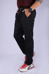 L&C Black | Relax Fit | Double Cloth Cotton Blend Fabric | Casual Lowers for Men