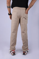 L&C Beige | Relax Fit | Double Cloth Cotton Blend Fabric | Casual Lowers for Men