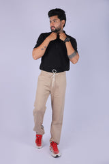 L&C Beige | Relax Fit | Double Cloth Cotton Blend Fabric | Casual Lowers for Men