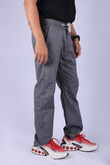 L&C Grey | Linen Blend | Checked Dobby | Relax Fit Casual Lowers for Men