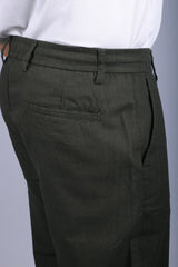 L&C Olive | Relax Fit | Linen Blend | Lined | Casual Lowers for Men