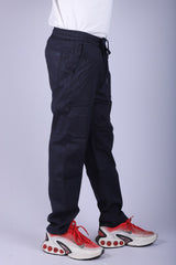 L&C Navy | Linen Blend | Checked Dobby | Relax Fit | Casual Lowers