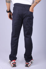 L&C Navy | Linen Blend | Checked Dobby | Relax Fit | Casual Lowers