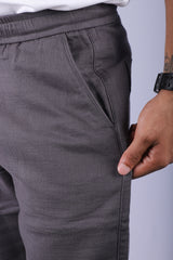 L&C Grey | Relax Fit | Double Cloth Cotton Blend Fabric | Casual Lowers for Men