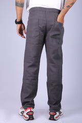 L&C Grey | Relax Fit | Double Cloth Cotton Blend Fabric | Casual Lowers for Men