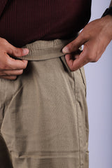 L&C Khaki | Linen Blend | Checked Dobby| Relax Fit Casual Lowers for Men