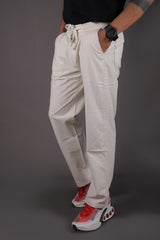 L&C Beige | Linen Blend | Relax Fit | Checked Dobby Lowers